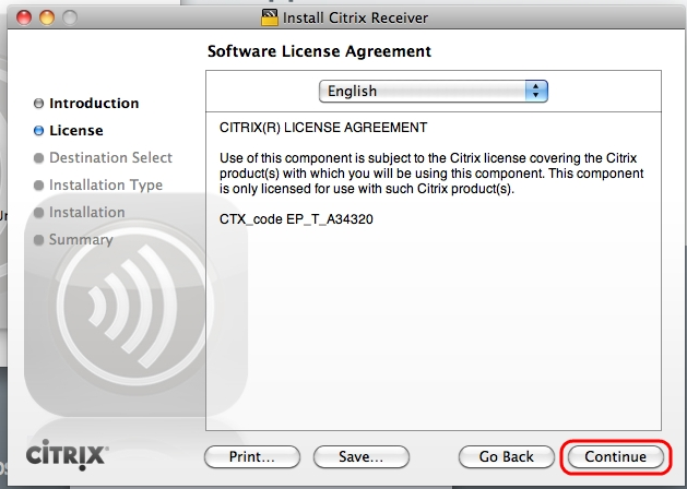 Citrix Receiver para Mac 10.9.5 Descargar